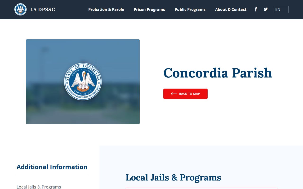 Concordia Parish Correctional Facility II release and facility directory