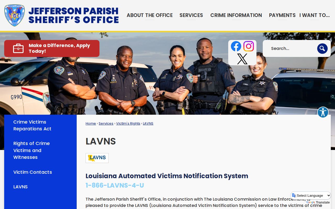 Louisiana LAVNS notification instructions for Concordia Parish release alerts